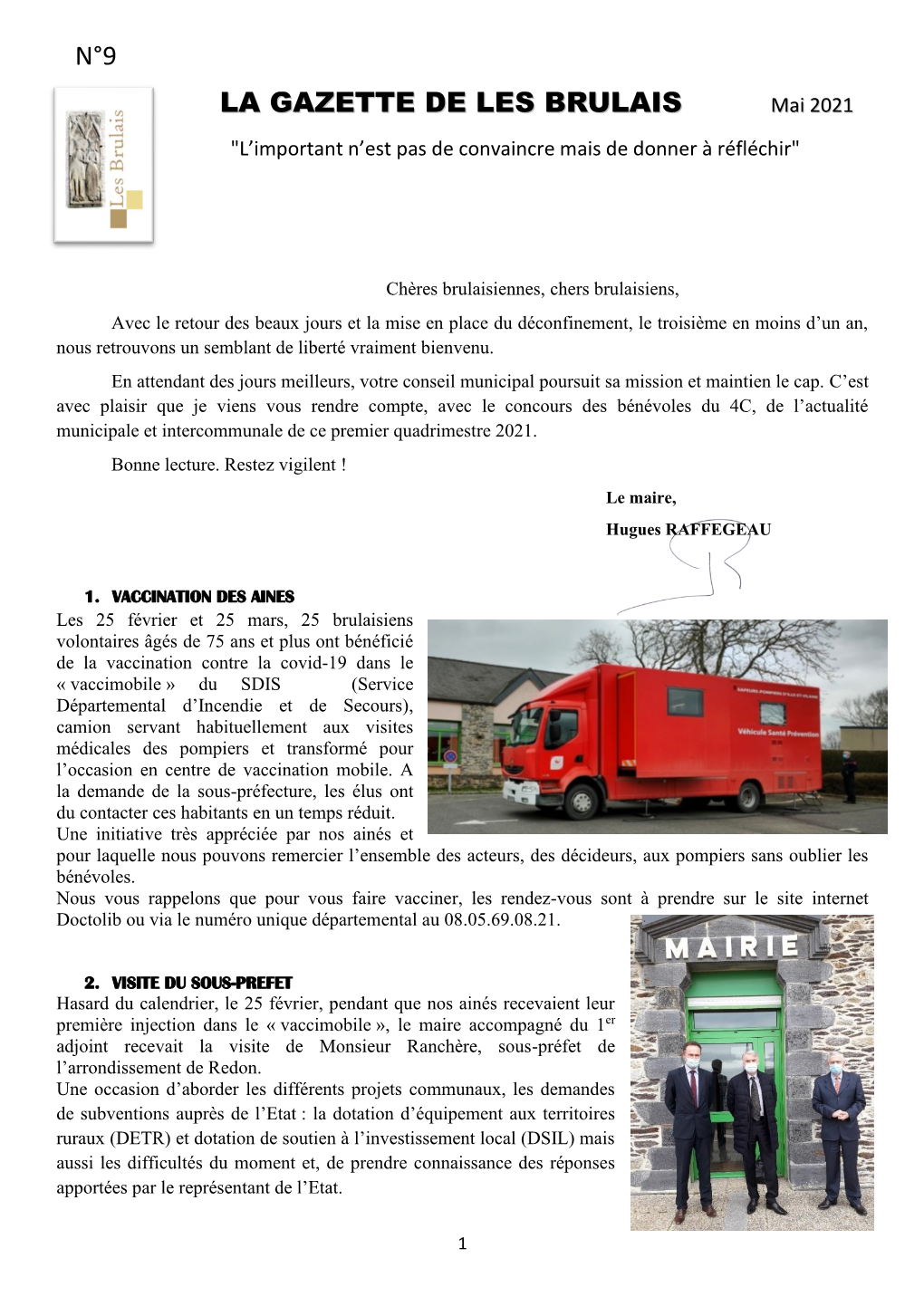 N°9 – La Gazette De LES BRULAIS – Mai 2021