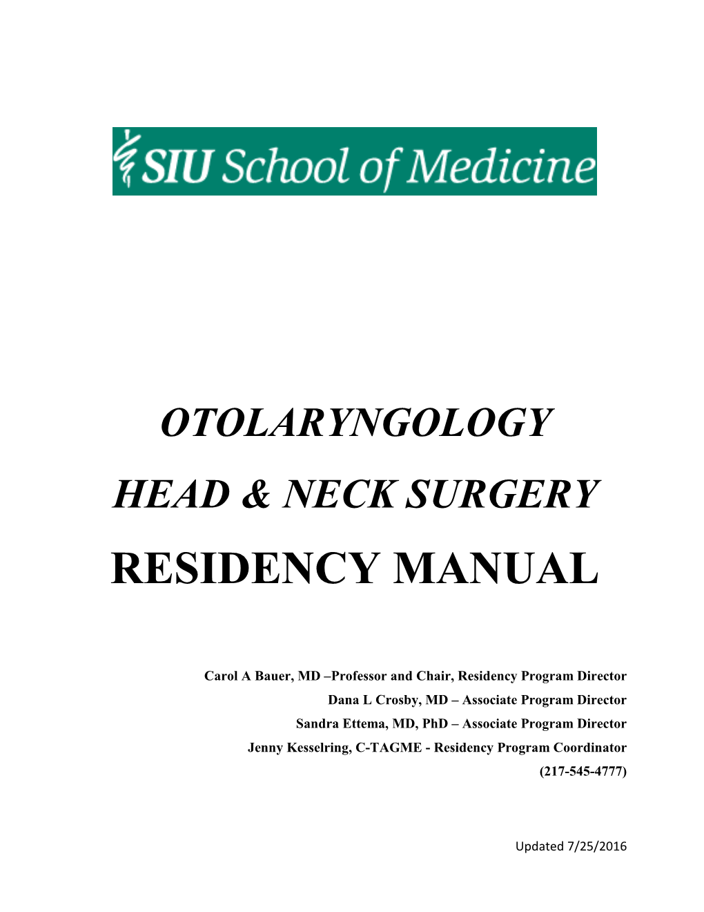 Residency Manual