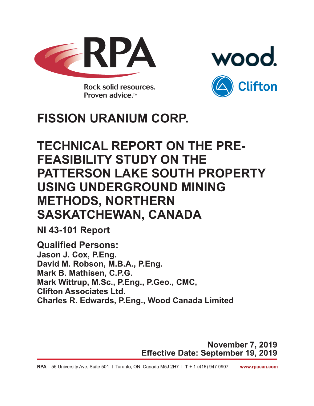 43-101 Technical Report by RPA Dated February 12, 2015 (RPA, 2015A)