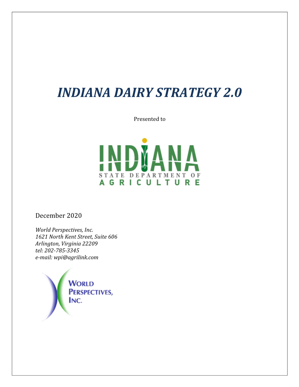 Indiana Dairy Strategy 2.0