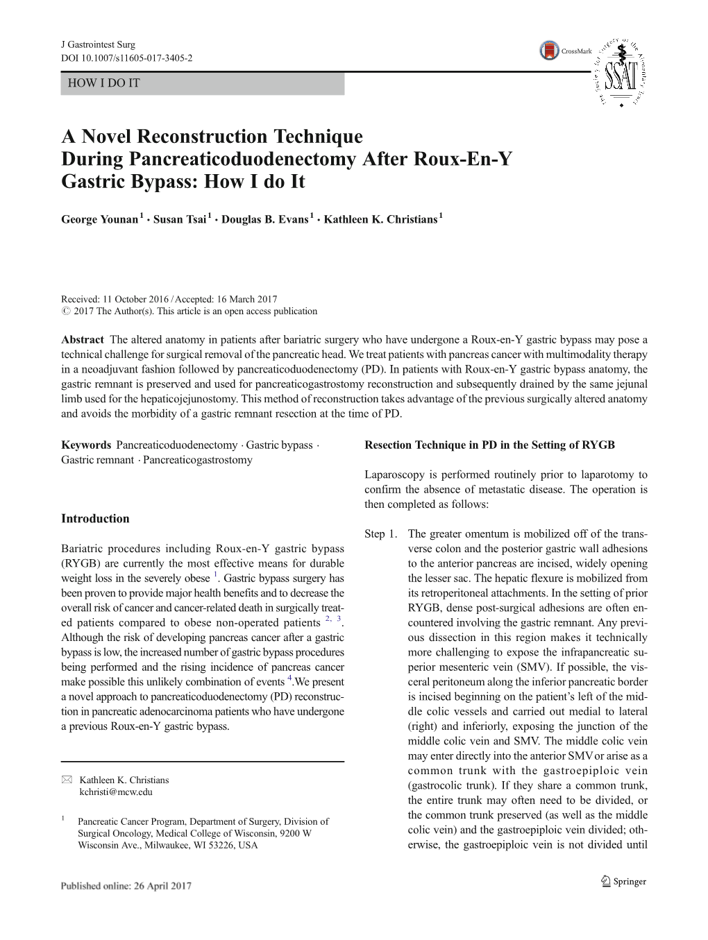 A Novel Reconstruction Technique During Pancreaticoduodenectomy After Roux-En-Y Gastric Bypass: How I Do It