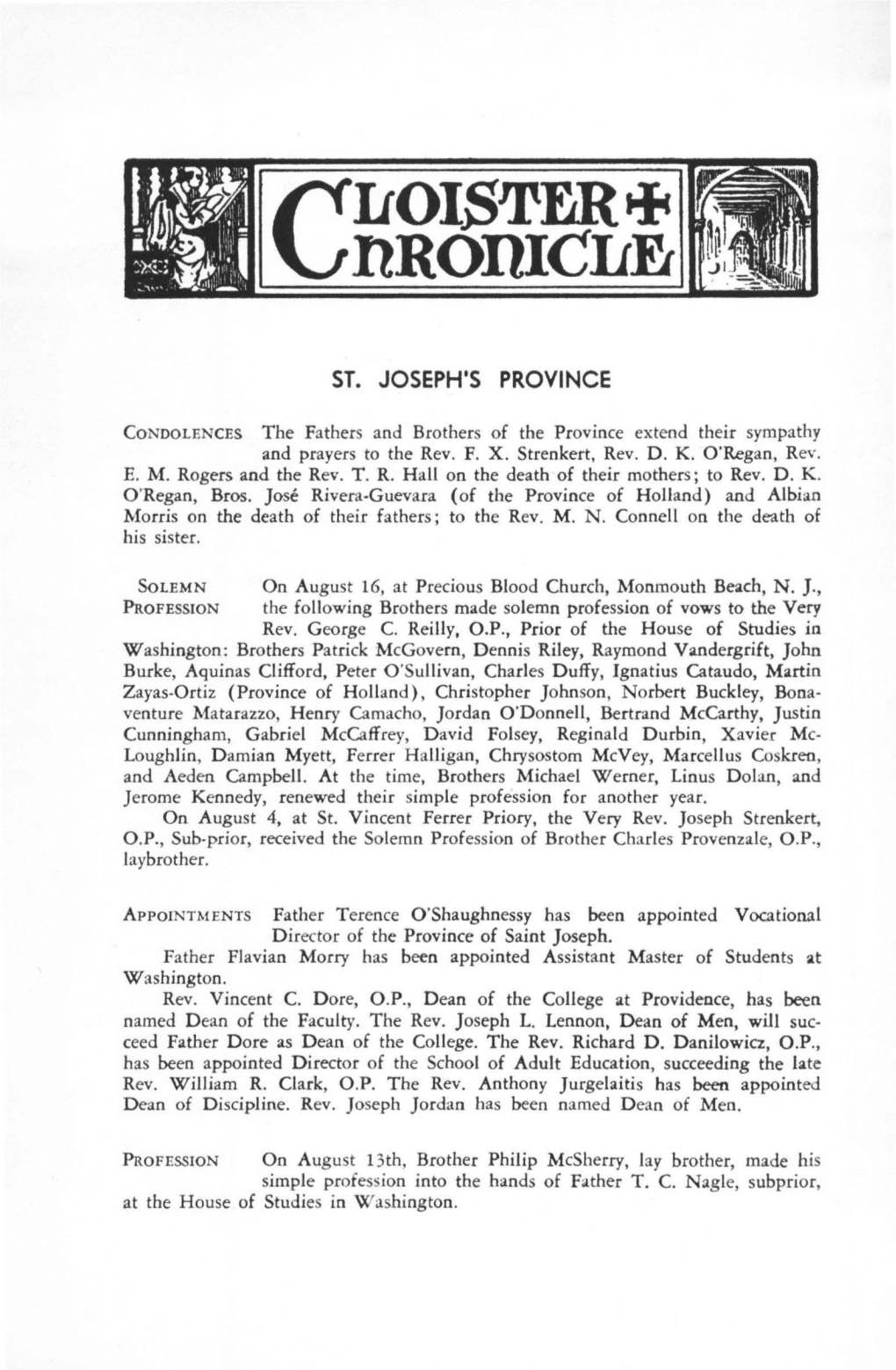Cloister Chronicle 289