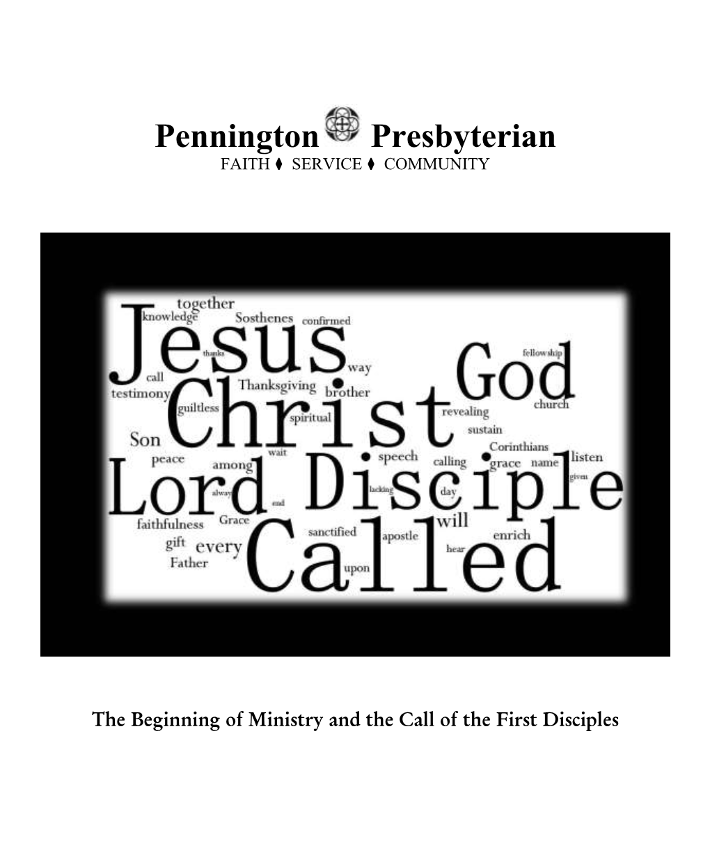 Pennington Presbyterian Church Service for the Lord’S Day Third Sunday After Epiphany Sunday, January 26, 2020