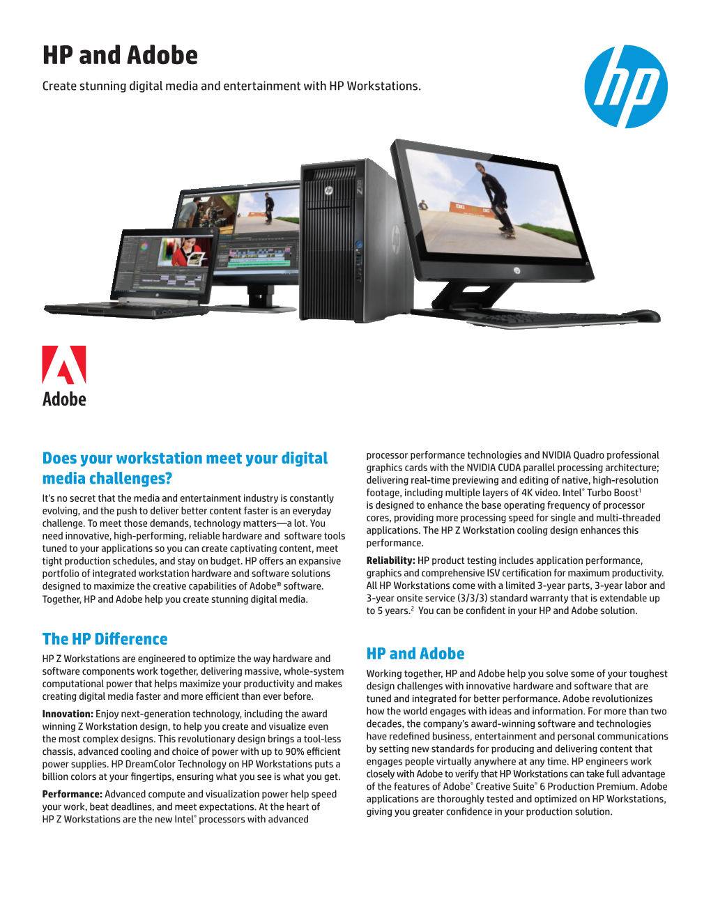HP and Adobe Create Stunning Digital Media and Entertainment with HP Workstations