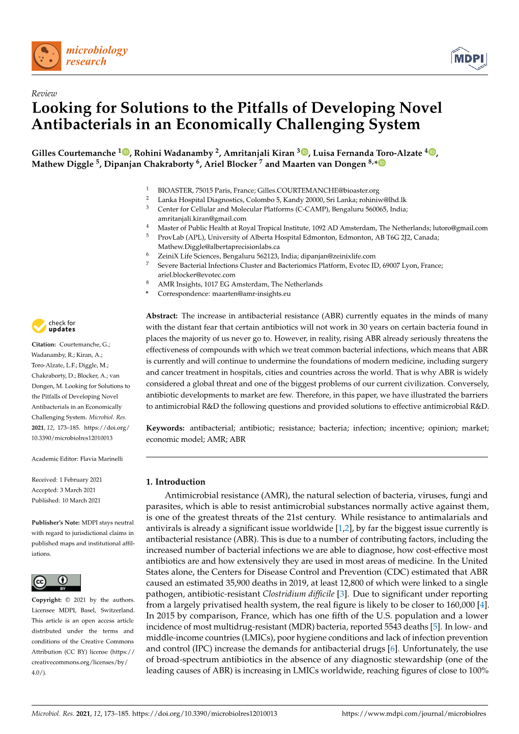 Looking for Solutions to the Pitfalls of Developing Novel Antibacterials in an Economically Challenging System