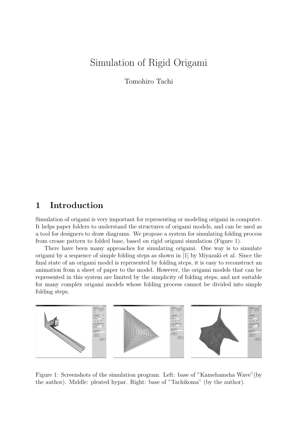 Simulation of Rigid Origami