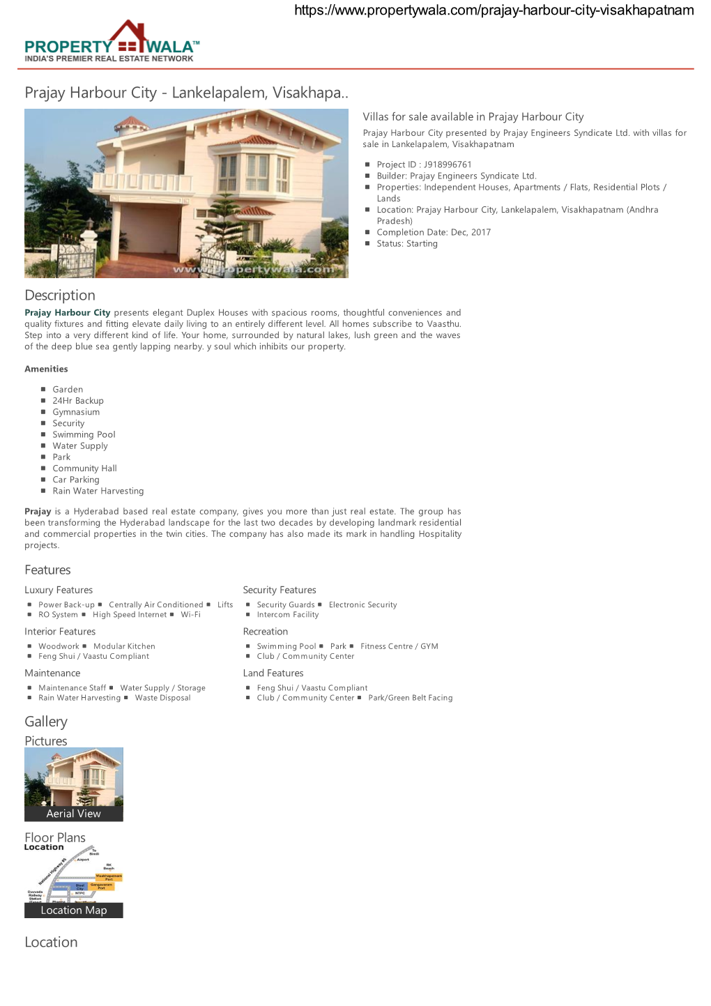 Prajay Harbour City - Lankelapalem, Visakhapa… Villas for Sale Available in Prajay Harbour City Prajay Harbour City Presented by Prajay Engineers Syndicate Ltd