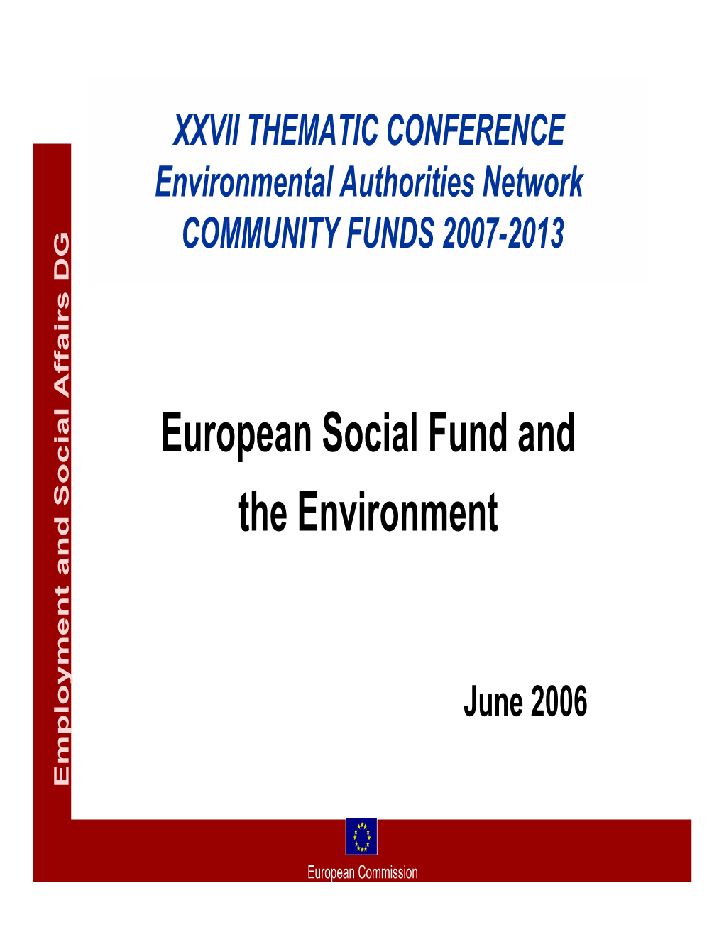 European Social Fund and the Environment