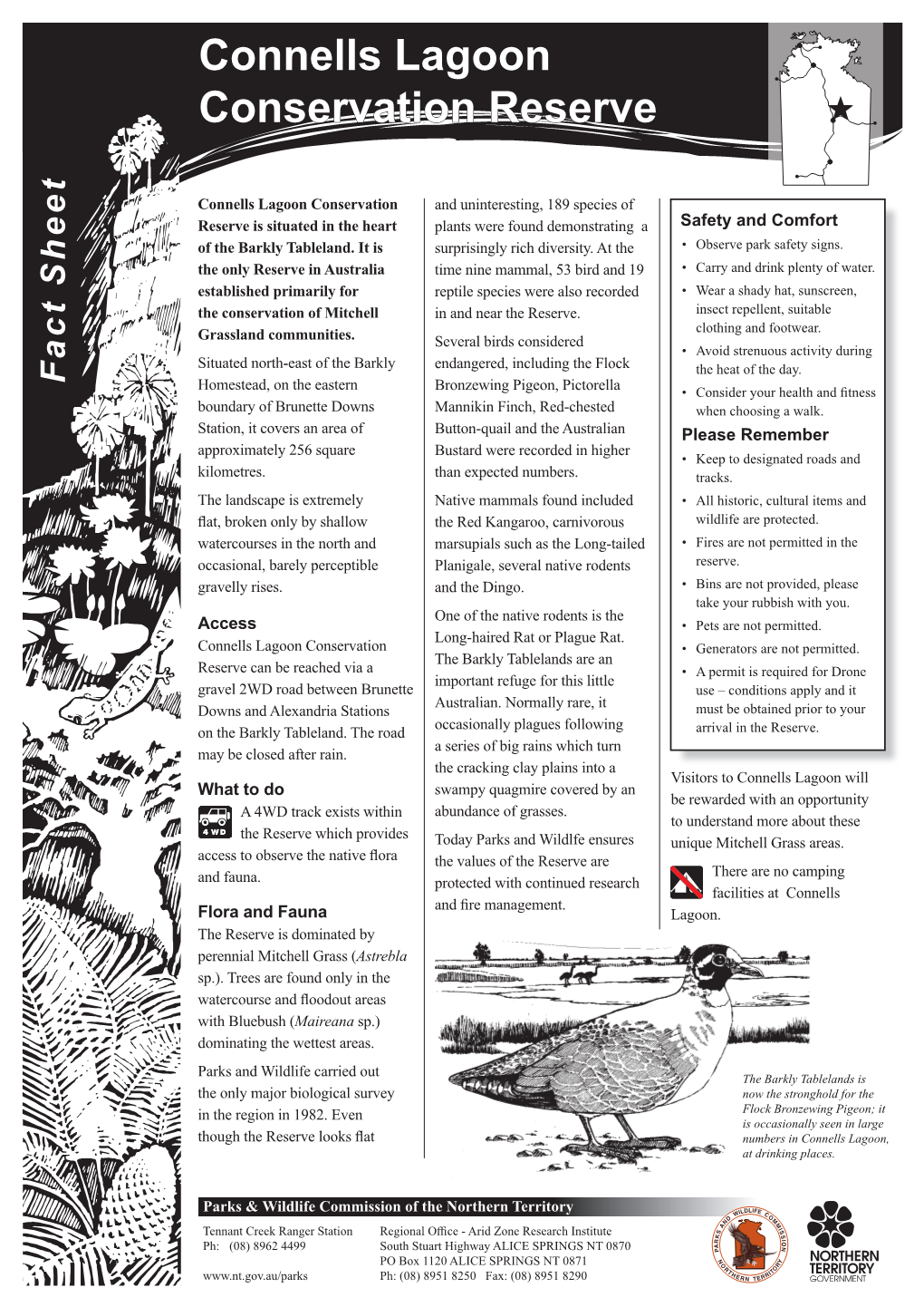 Connells Lagoon Conservation Reserve Fact Sheet And