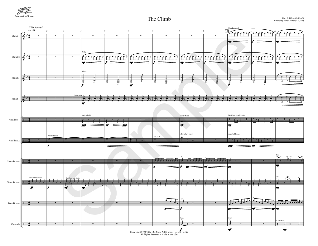 Sample Small Band Percussion Score