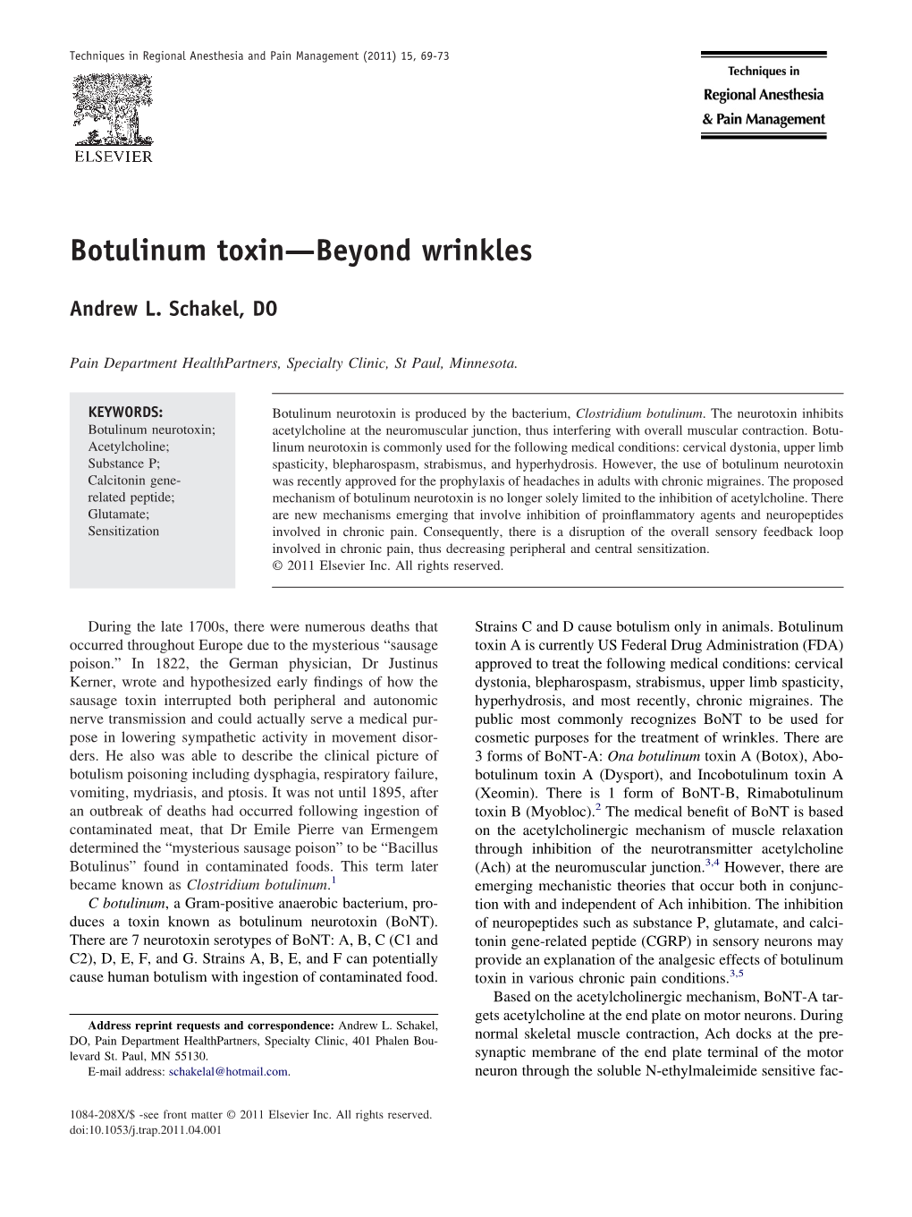 Botulinum Toxin—Beyond Wrinkles