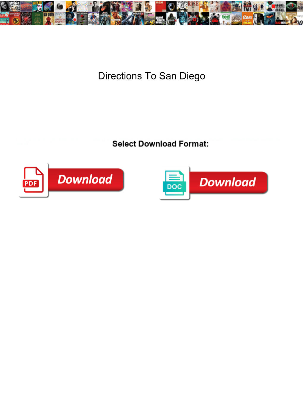 Directions to San Diego