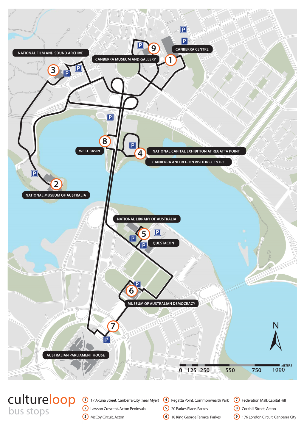 Culture Loop Shuttle Bus Map and Timetable