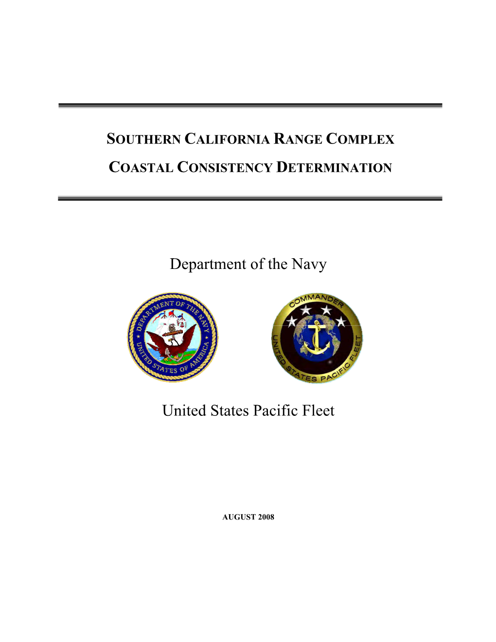 Department of the Navy United States Pacific Fleet