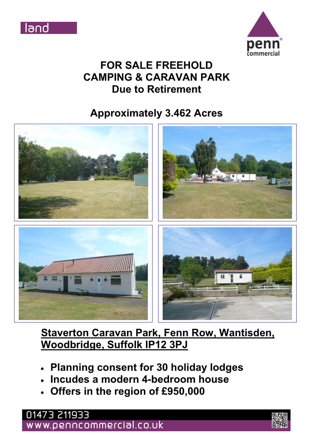 FOR SALE FREEHOLD CAMPING & CARAVAN PARK Due To