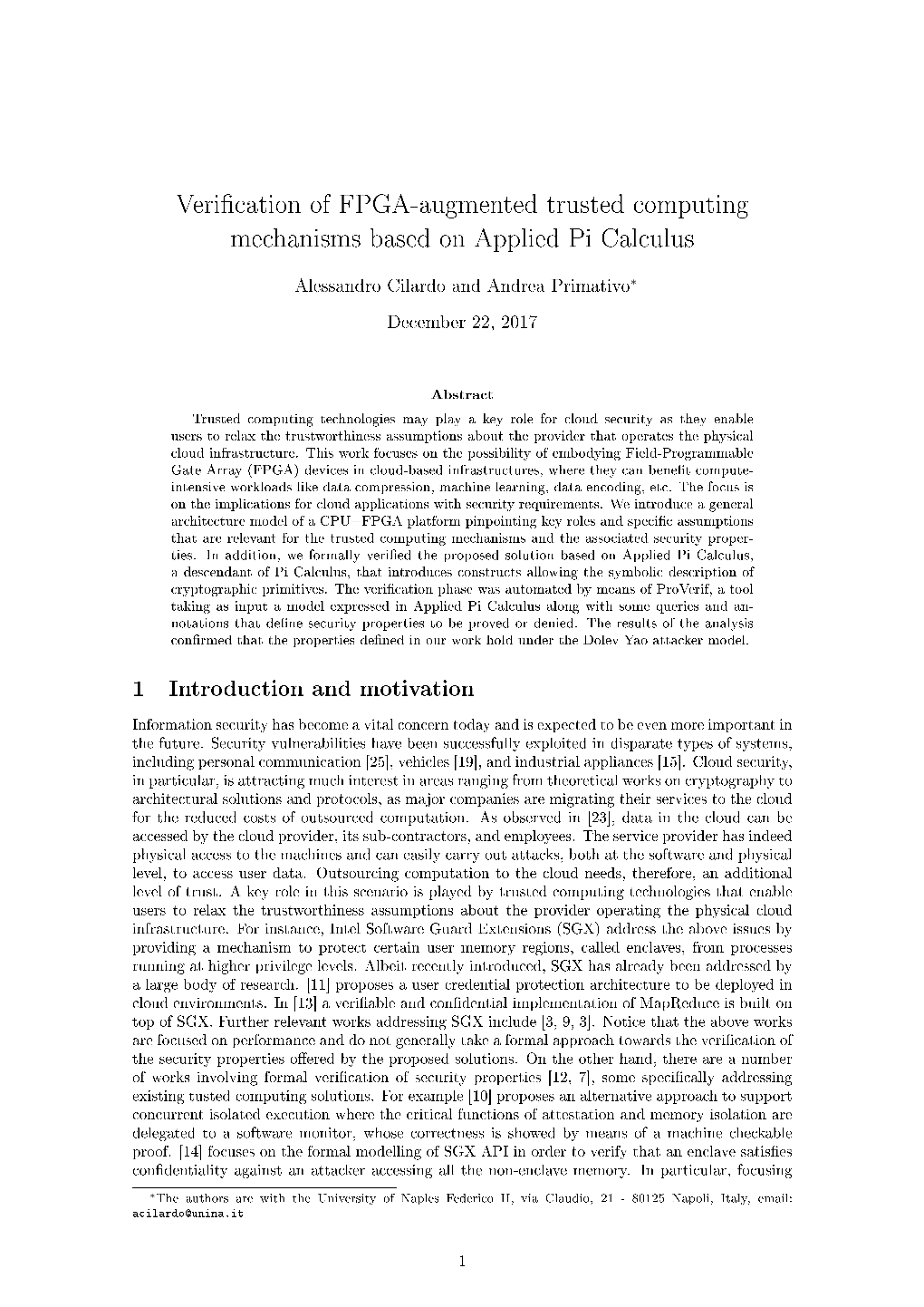 Verification of FPGA-Augmented Trusted Computing Mechanisms