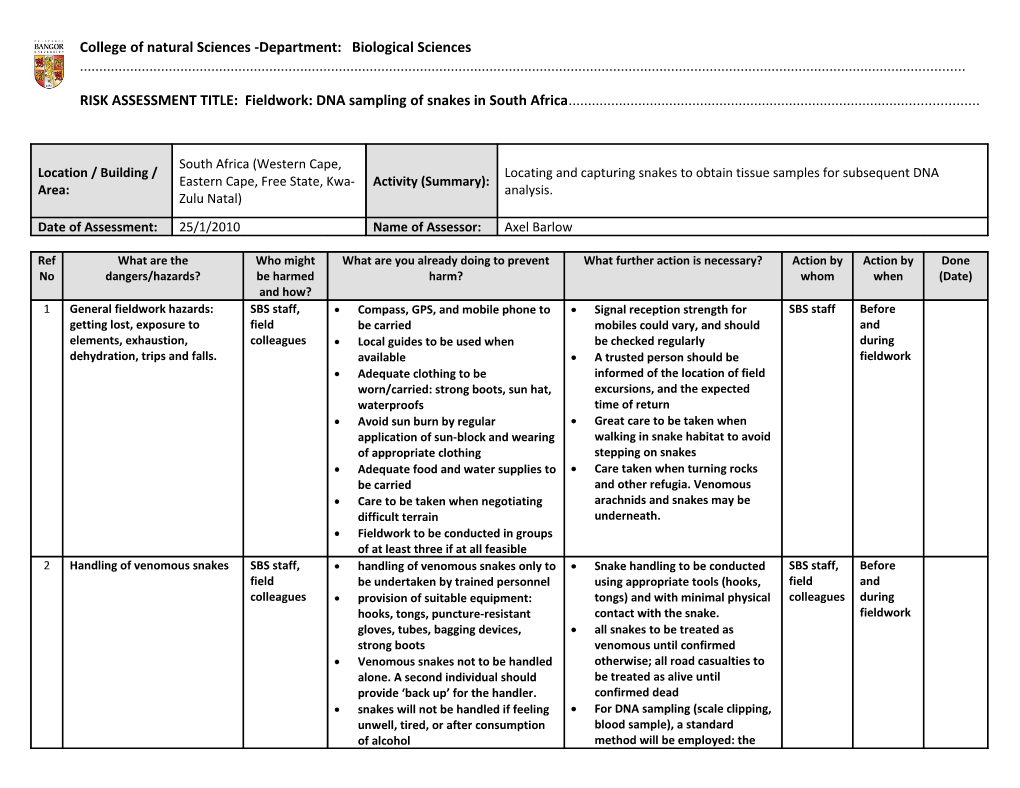 Example of Issues and Areas for Consideration for SU Minibus and Vehicle