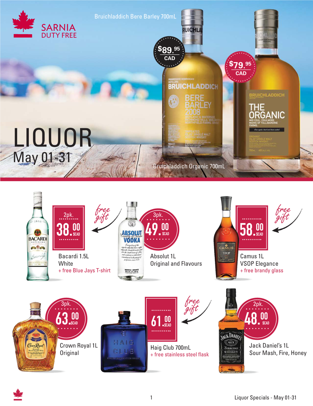 LIQUOR May 01-31 Bruichladdich Organic 700Ml