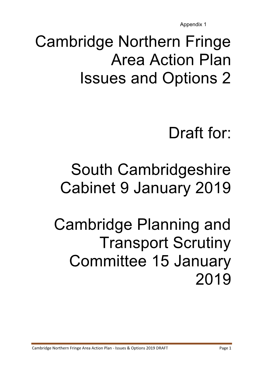 Cambridge Northern Fringe Area Action Plan Issues and Options 2