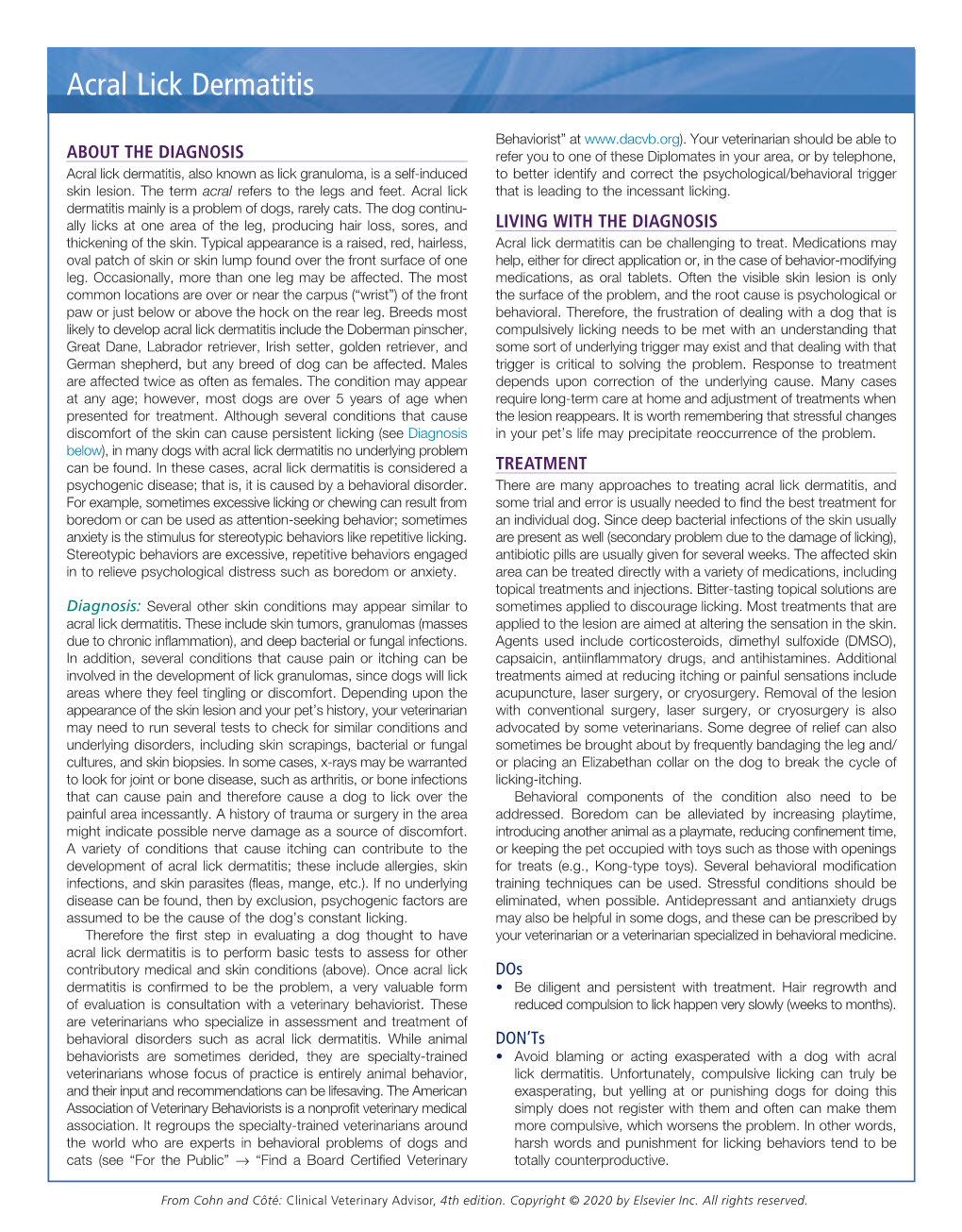 Acral Lick Dermatitis