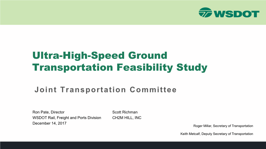 Ultra-High-Speed Ground Transportation Feasibility Study