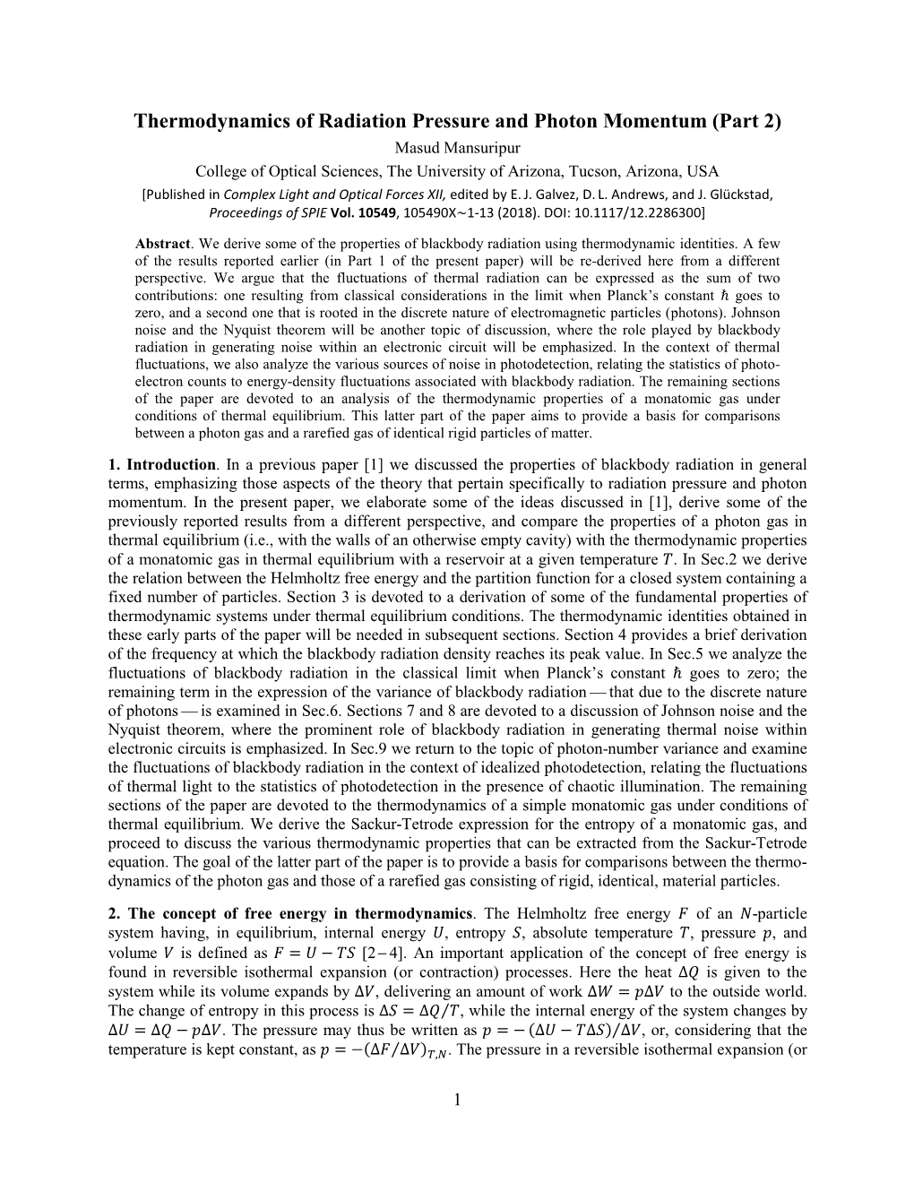 Thermodynamics of Radiation Pressure and Photon Momentum