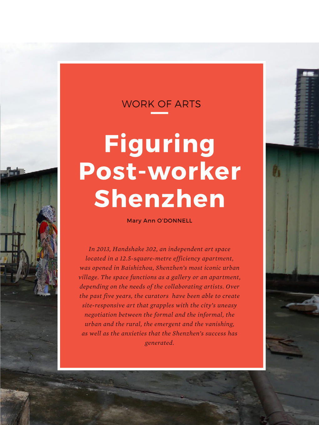 Figuring Post-Worker Shenzhen Mary Ann O’DONNELL