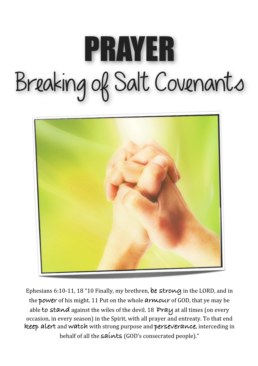 Prayers SALT COVENANTS