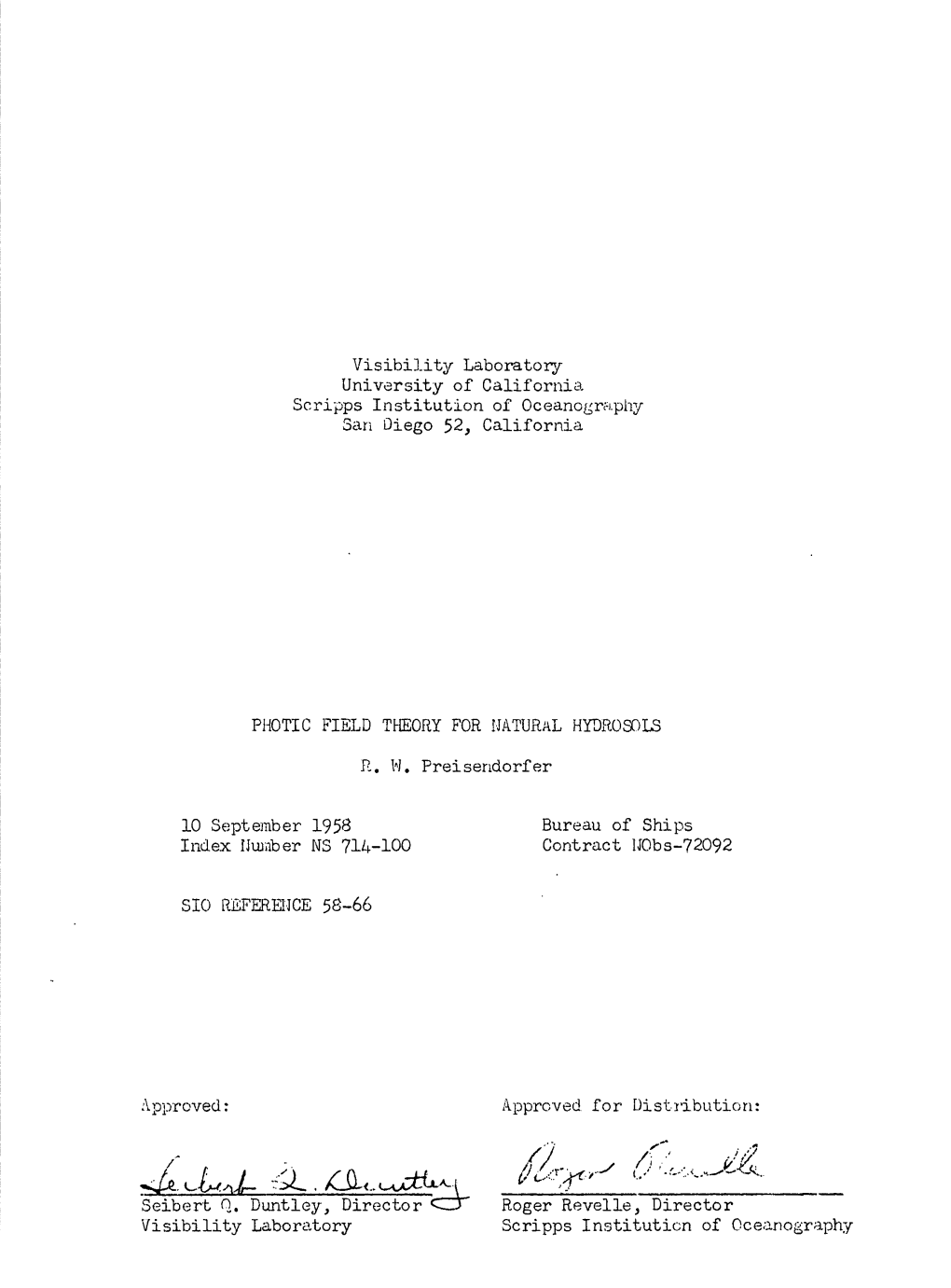 1958: Photopic Field Theory for Natural Hydroso1s