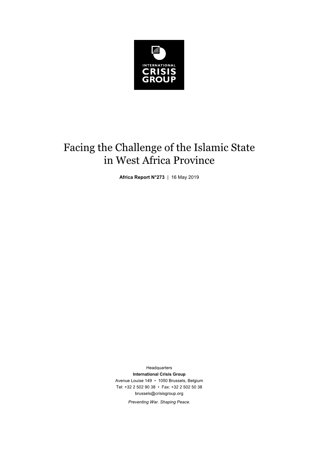Facing the Challenge of the Islamic State in West Africa Province