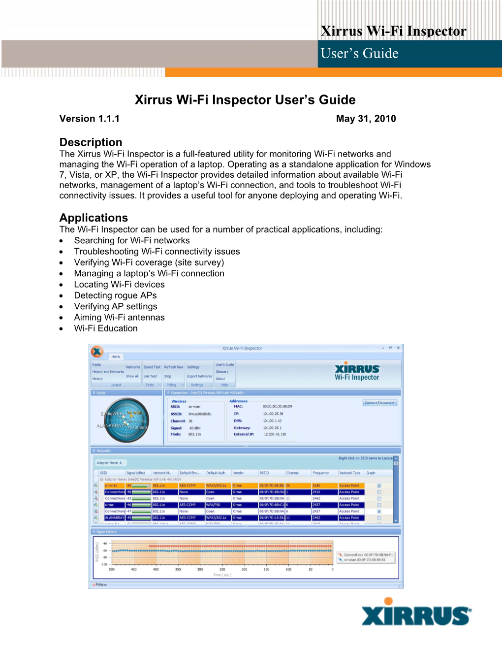 Xirrus Wi-Fi Inspector User's Guide
