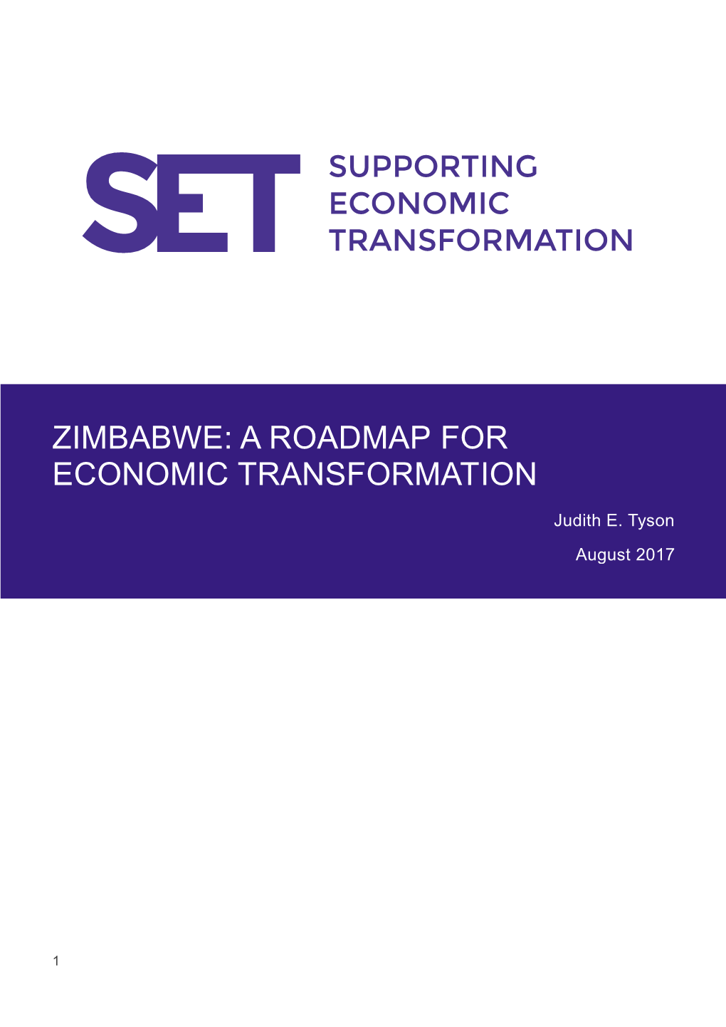 Zimbabwe: a Roadmap for Economic Transformation