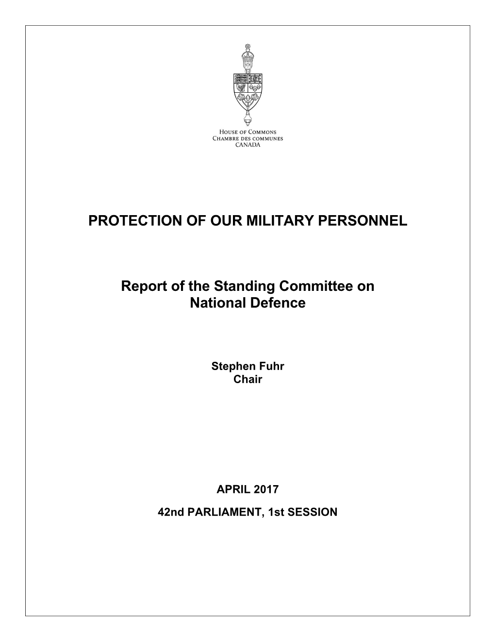 Protection of Our Military Personnel