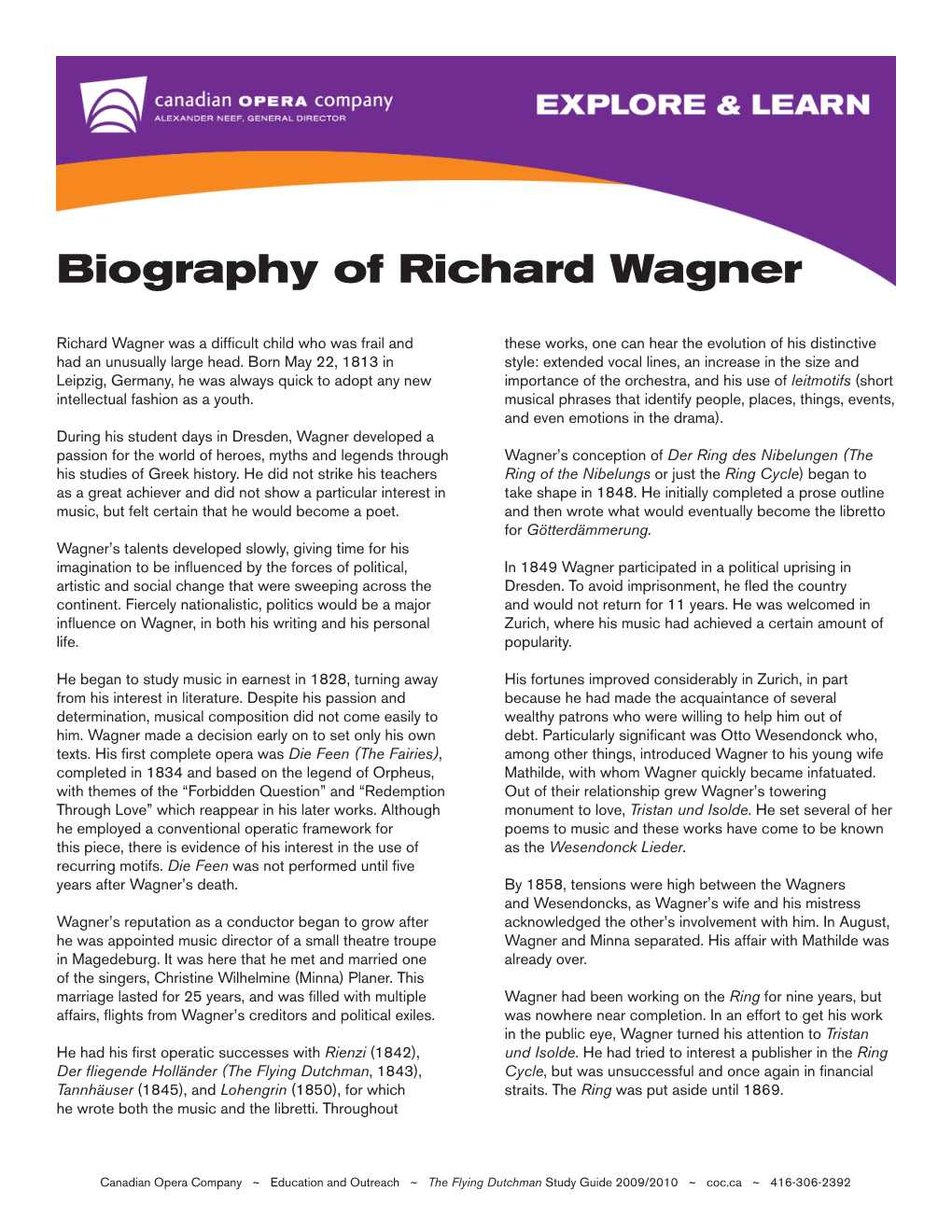 Biography of Richard Wagner