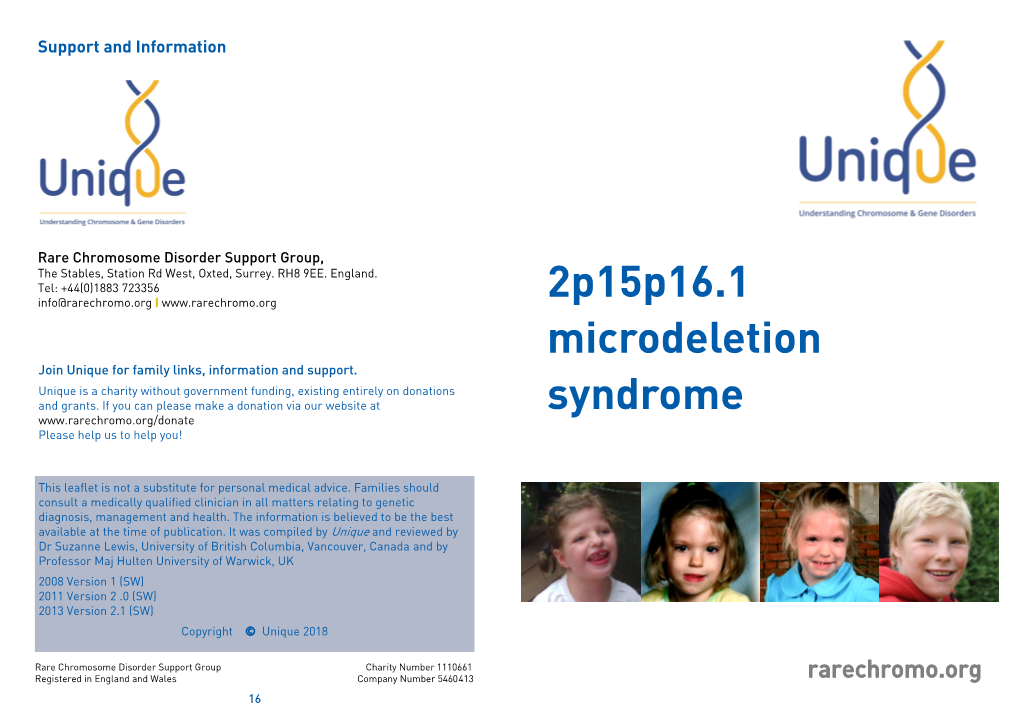 2P15p16.1 Microdeletion Syndrome