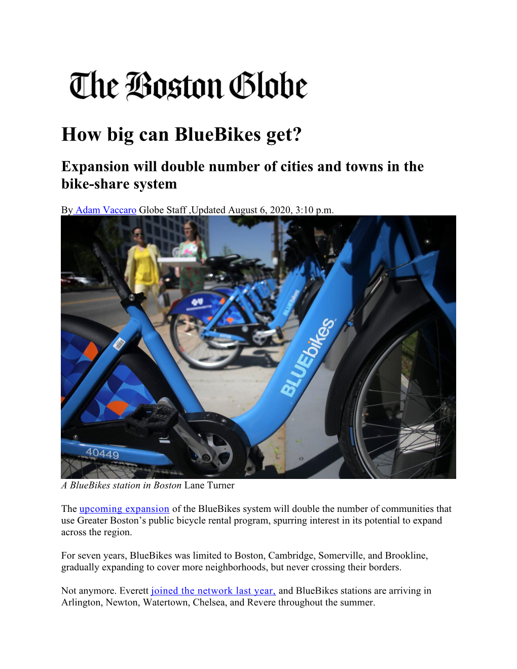 How Big Can Bluebikes Get? Expansion Will Double Number of Cities and Towns in the Bike-Share System