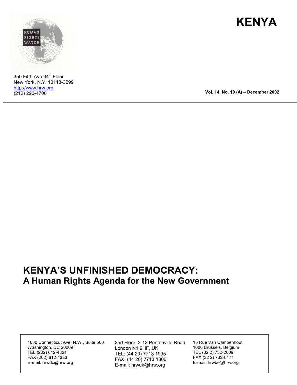 Kenya's Unfinished Democracy