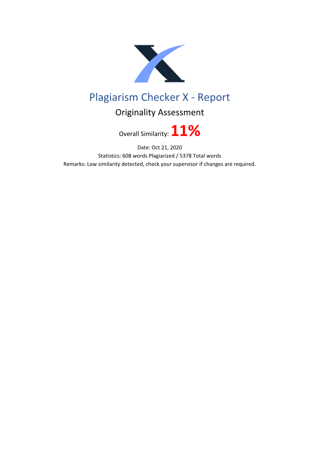 Report Originality Assessment