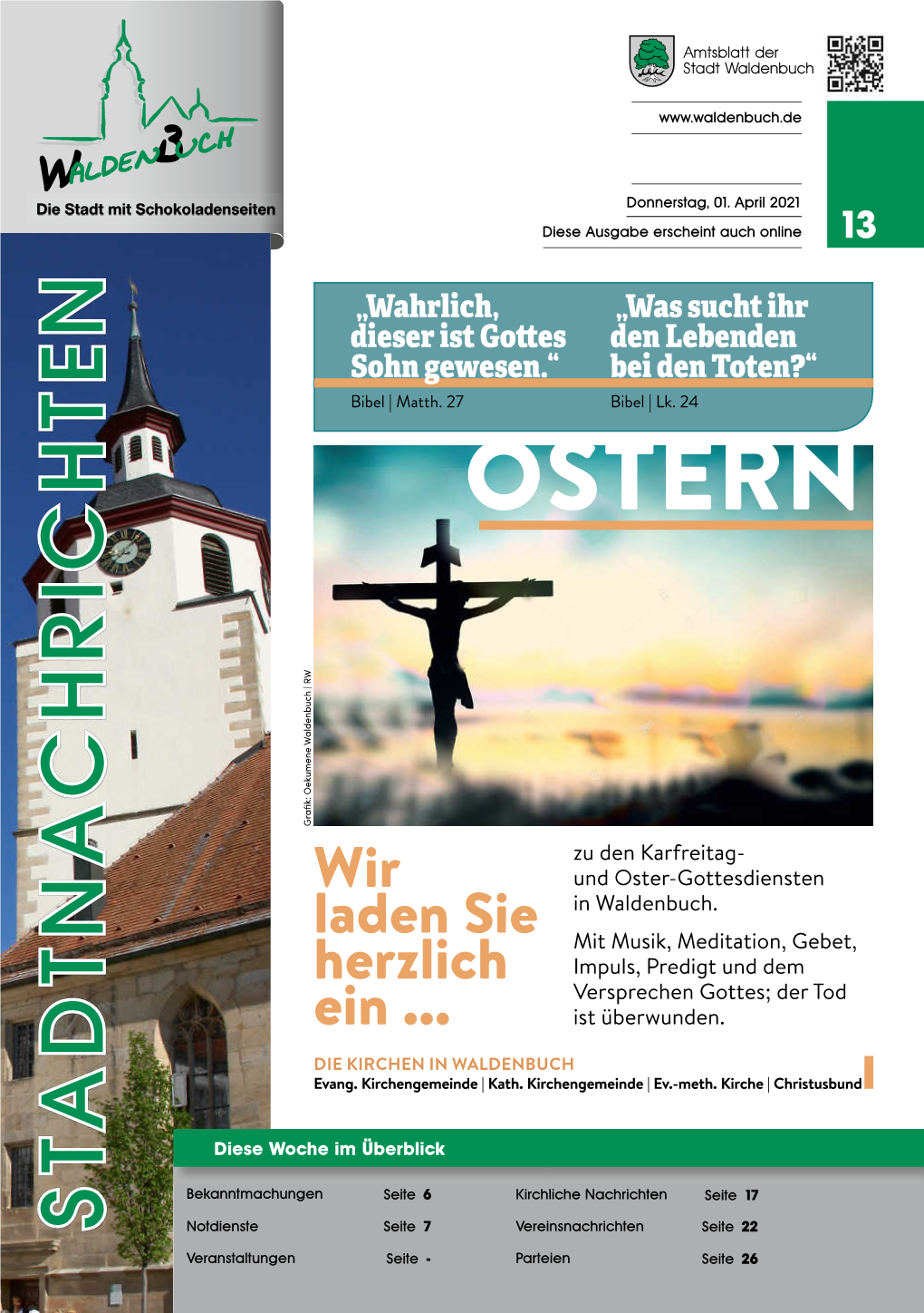 OSTERN Grafik: Oekumene Waldenbuch | RW Waldenbuch | Oekumene Grafik: Zu Den Karfreitag- Wir Und Oster-Gottesdiensten in Waldenbuch