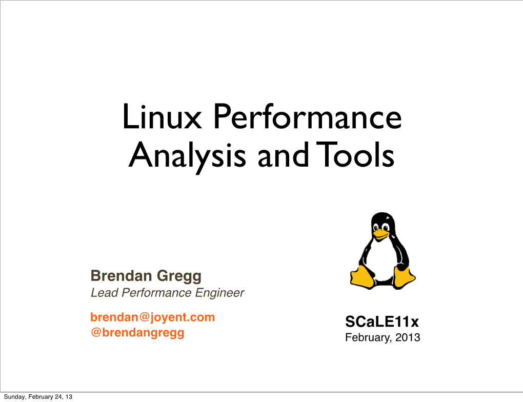 Linux Performance Analysis and Tools