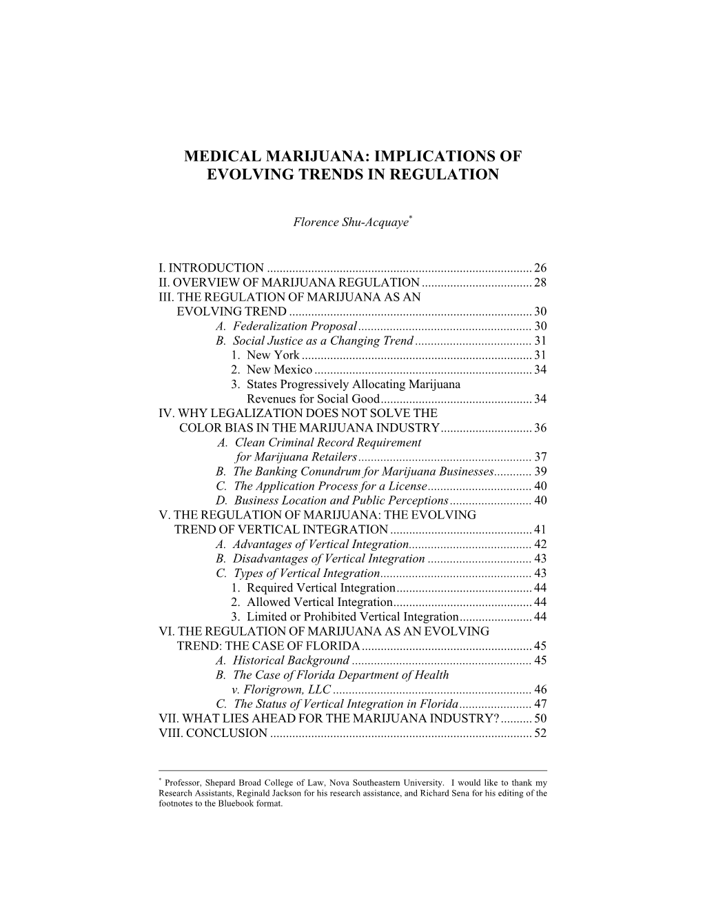 Medical Marijuana: Implications of Evolving Trends in Regulation