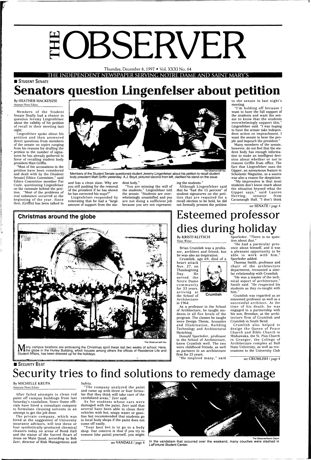 Senators Question Lingenfelser About Petition