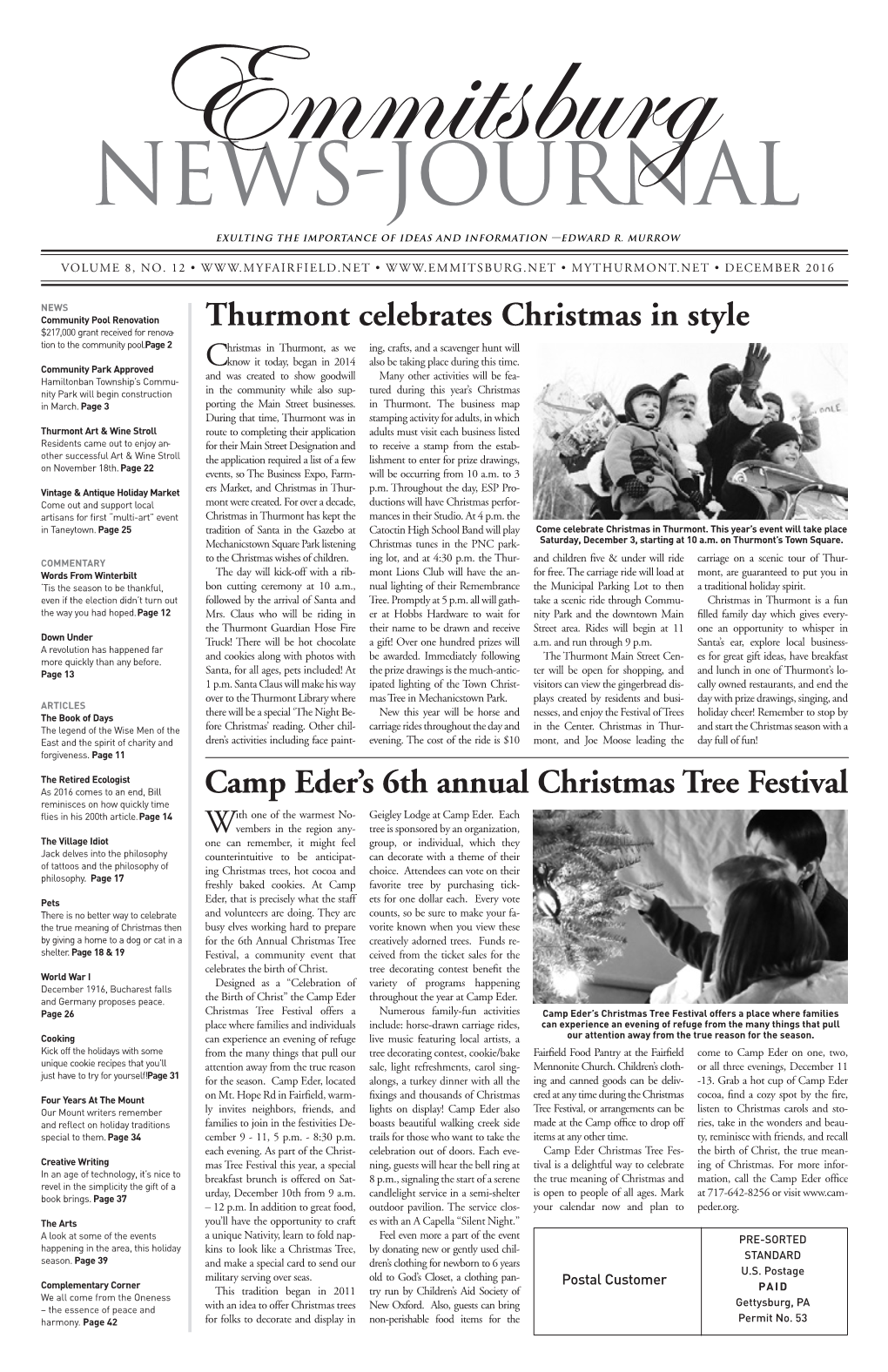 Camp Eder's 6Th Annual Christmas Tree Festival Thurmont Celebrates