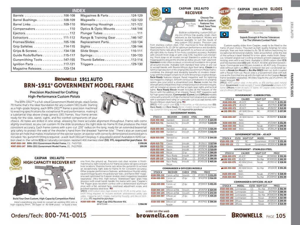 Brownells.Com BRN 1911® GOVERNMENT MODEL FRAME