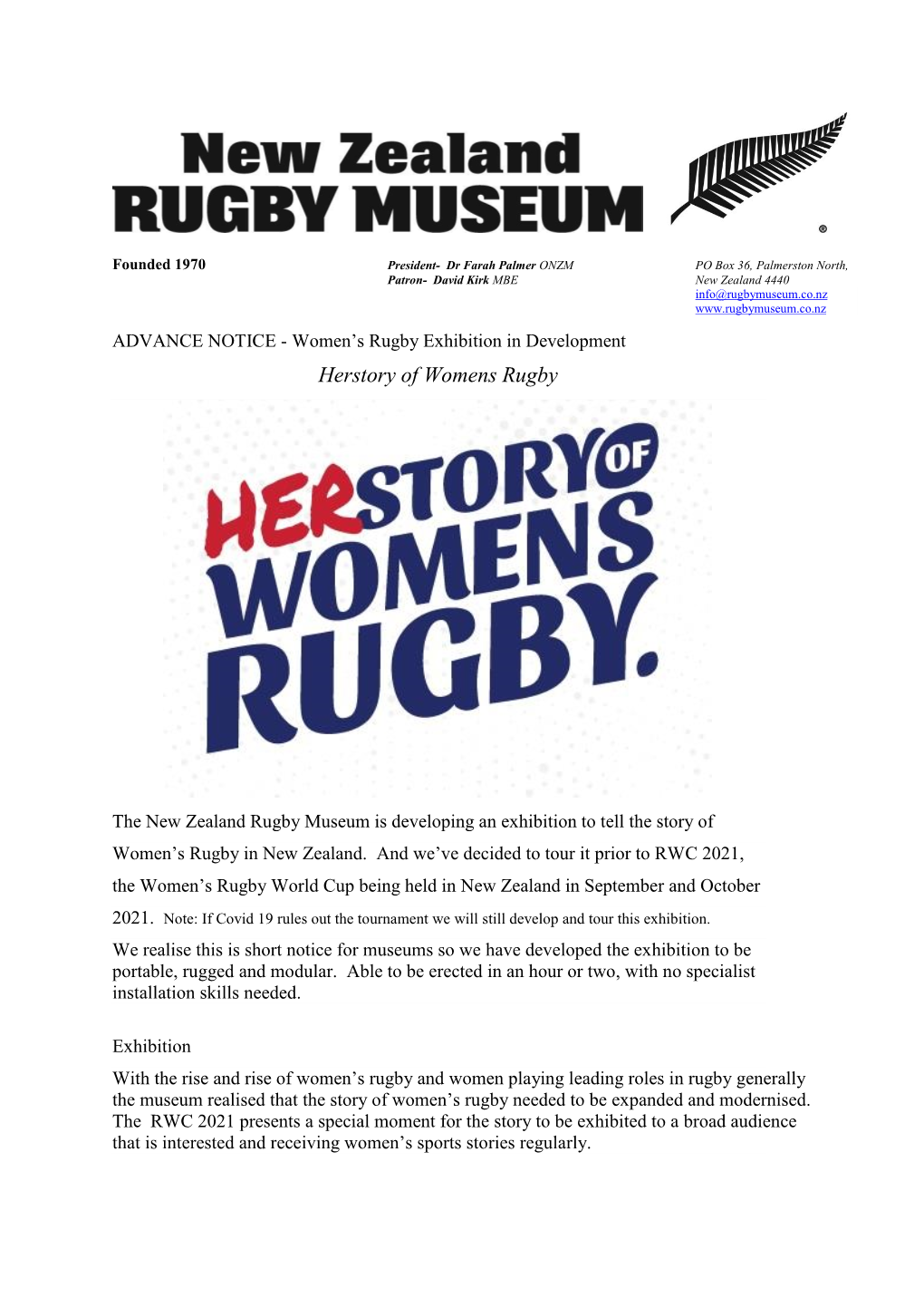 Herstory of Womens Rugby
