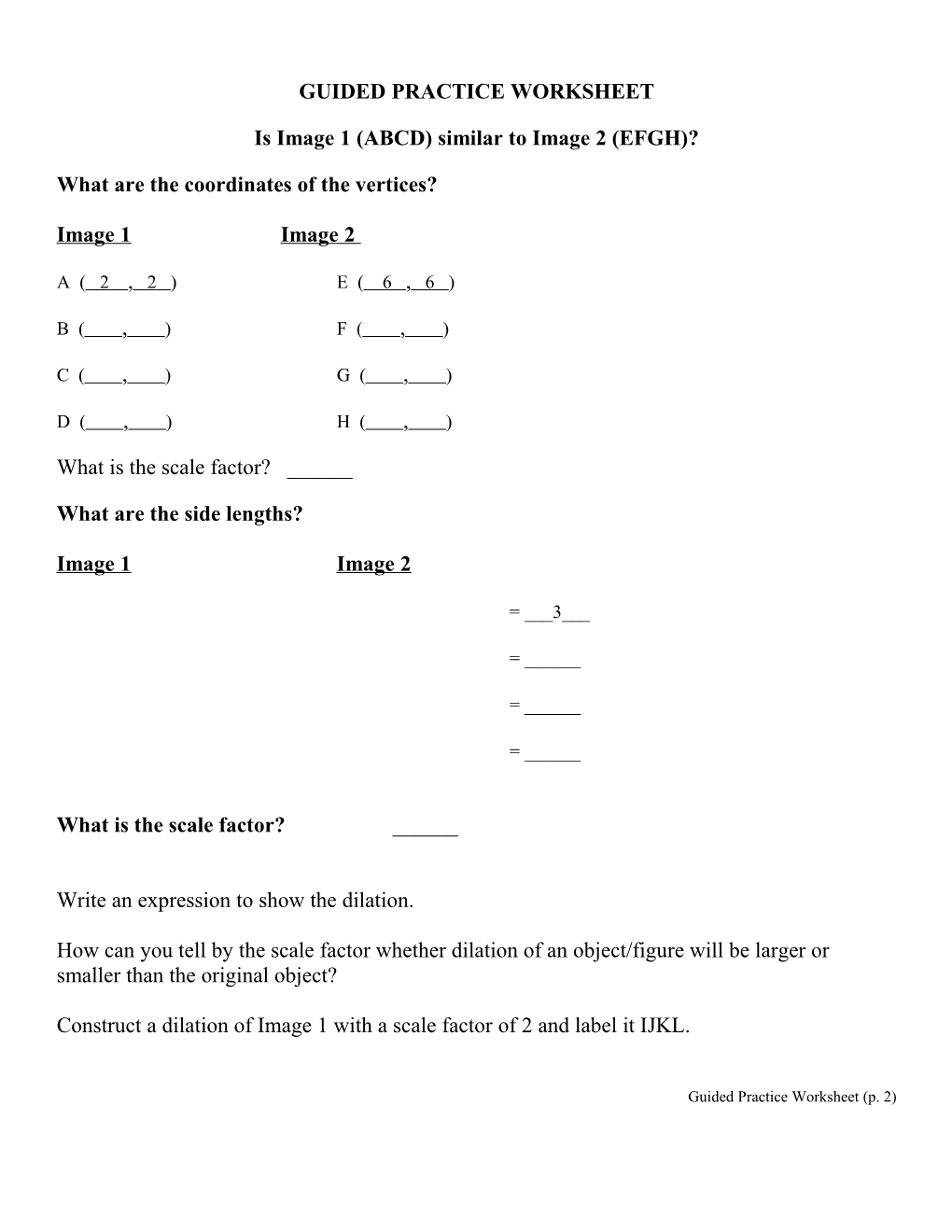 Is Image 1 (ABCD) Similar to Image 2 (EFGH)?