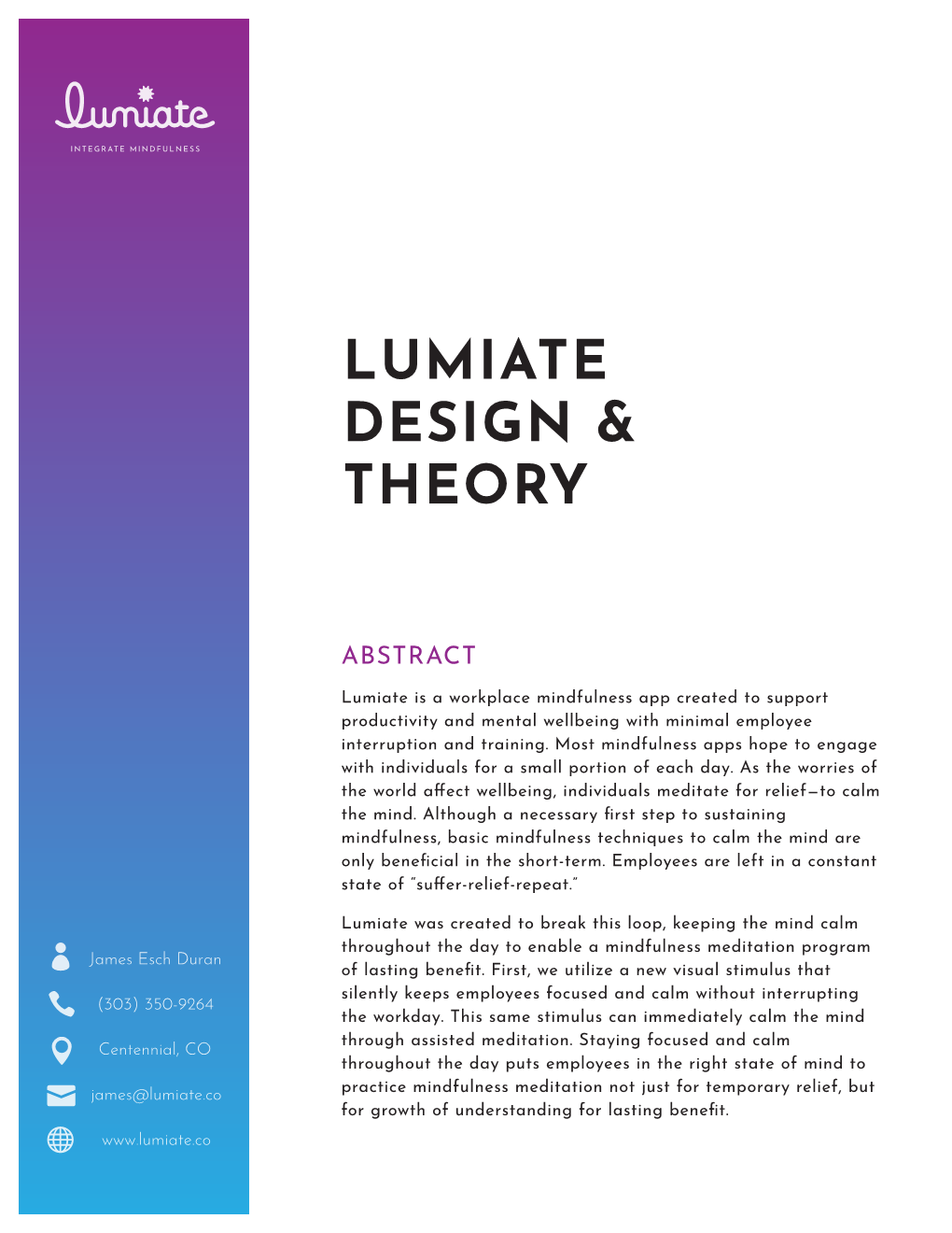 Lumiate Design & Theory