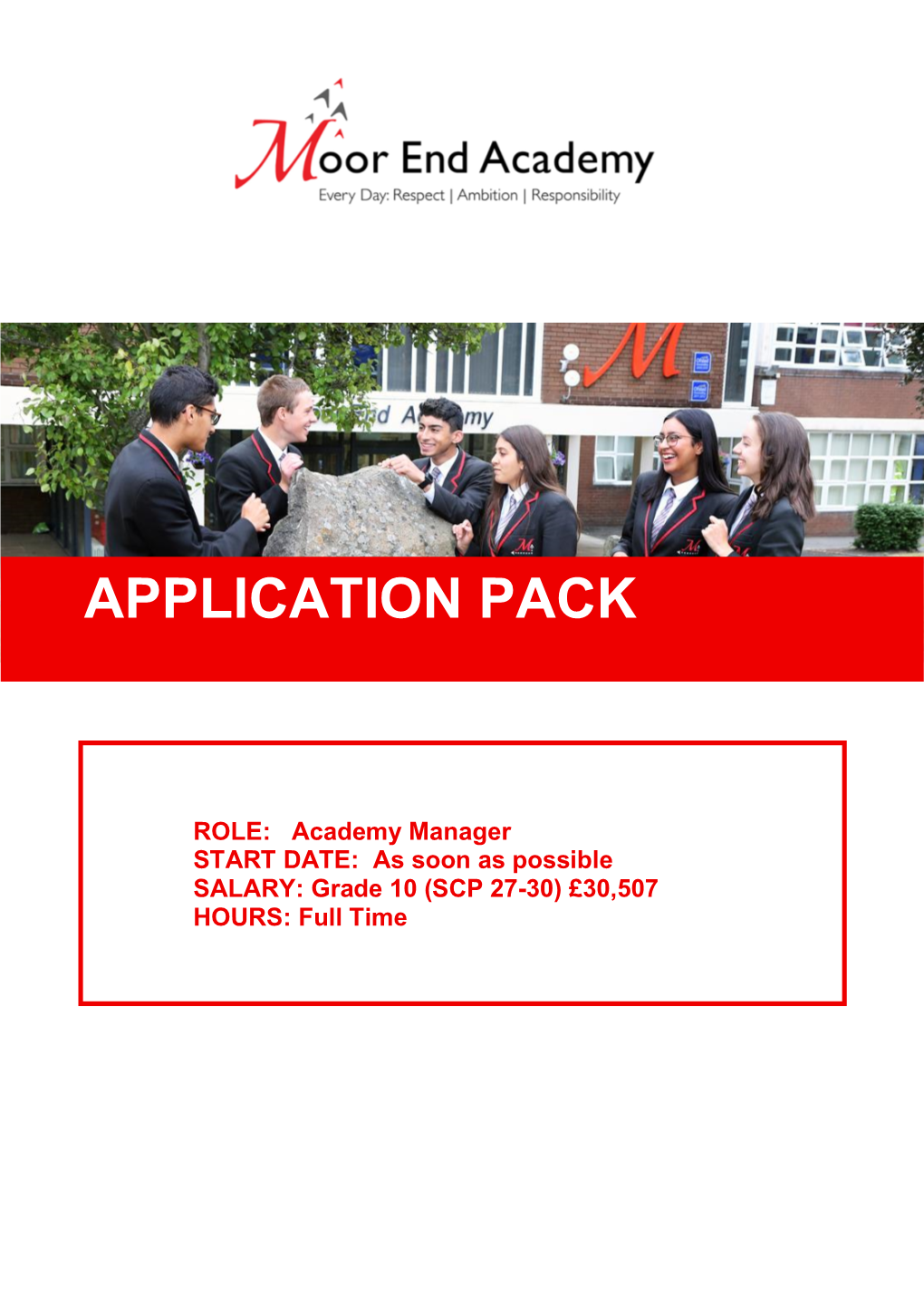 Moor End Academy Application Pack
