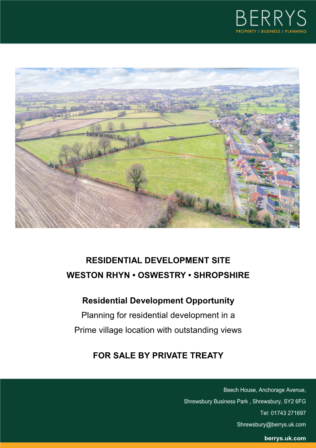 Residential Development Site Weston Rhyn • Oswestry • Shropshire