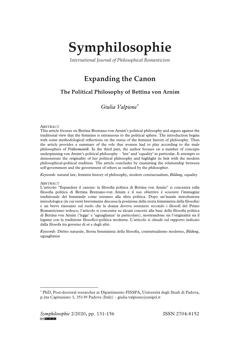 Symphilosophie International Journal of Philosophical Romanticism